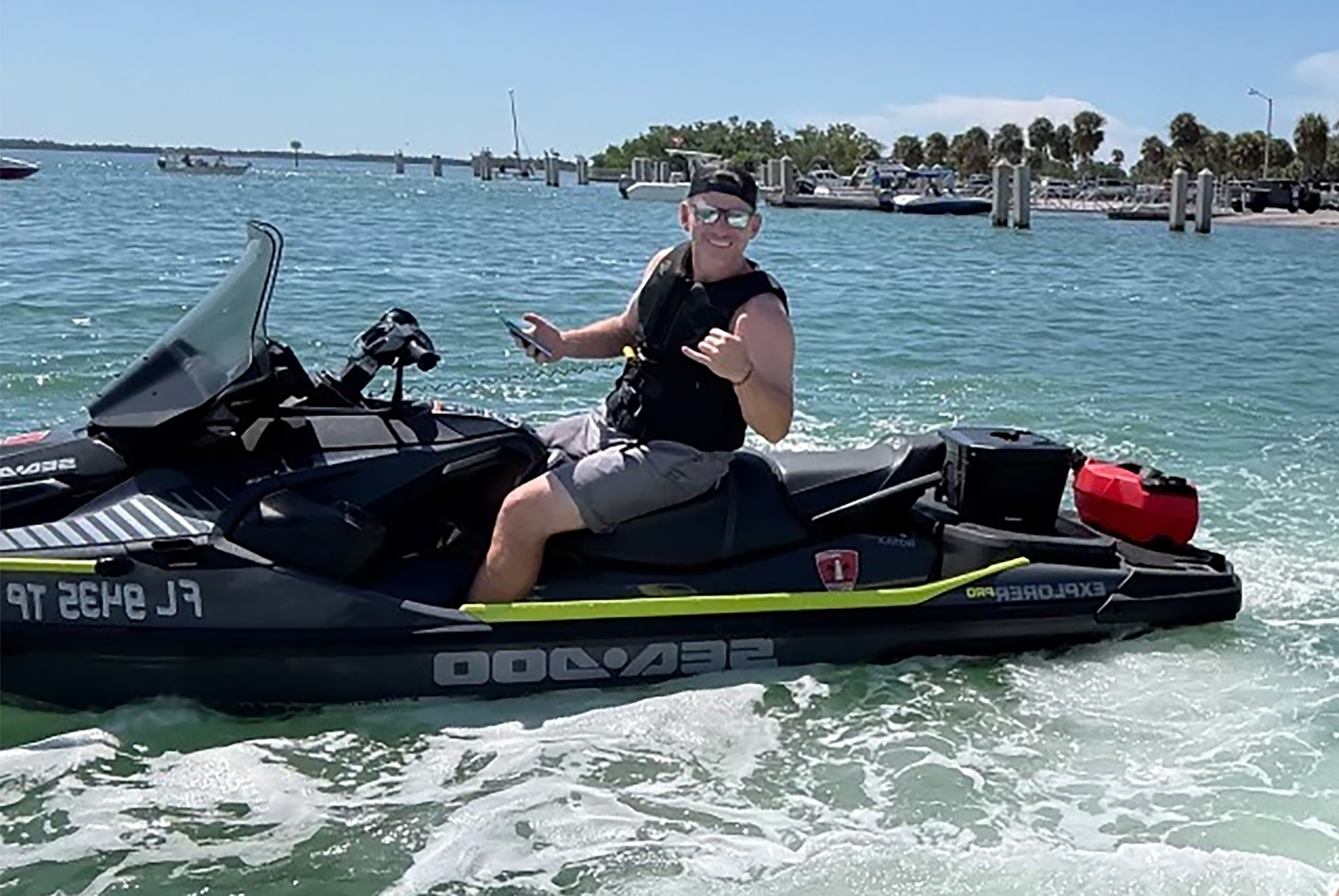 Steve Matheson, 41, on a jet ski before he was hit by lightning on Aug. 29, 2026.Courtesy of Matheson Family