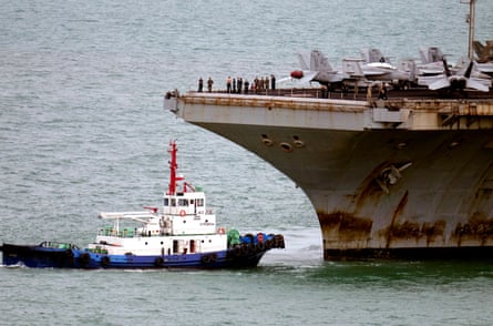 The USS Abraham Lincoln has 5,000 sailors aboard.Photograph: Anthony Wallace/AFP/Getty Images