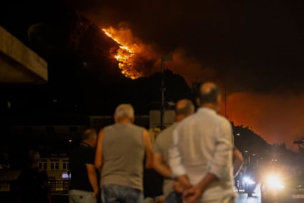 A wildfire near the town of Omis, Croatia, in August.Photograph: Miroslav Lelas/AFP/Getty Images