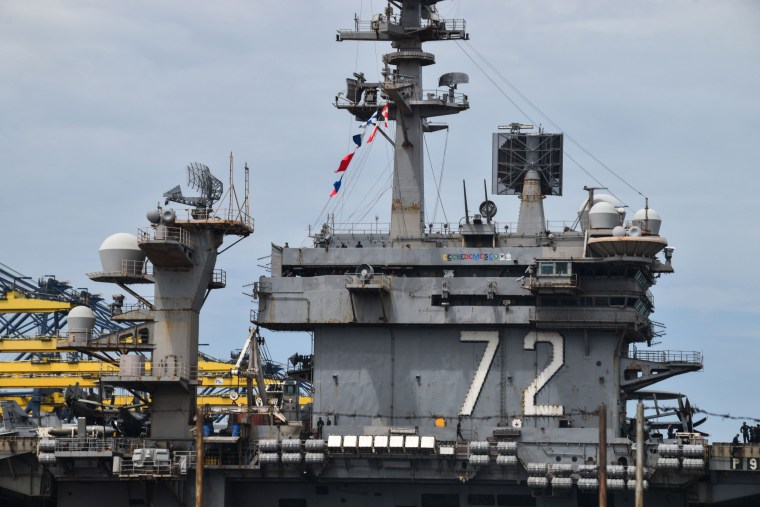 The U.S. nuclear-powered aircraft carrier USS Abraham Lincoln.Mithil Aggarwal / NBC News