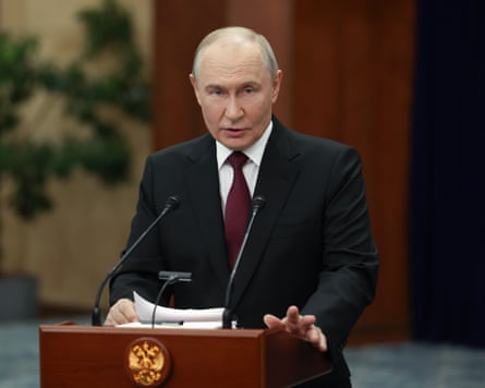Putin said Russian armed forces had been ordered to prepare and carry out mass strikes on Ukraine’s energy facilities.Photograph: Vyacheslav Prokofyev/EPA