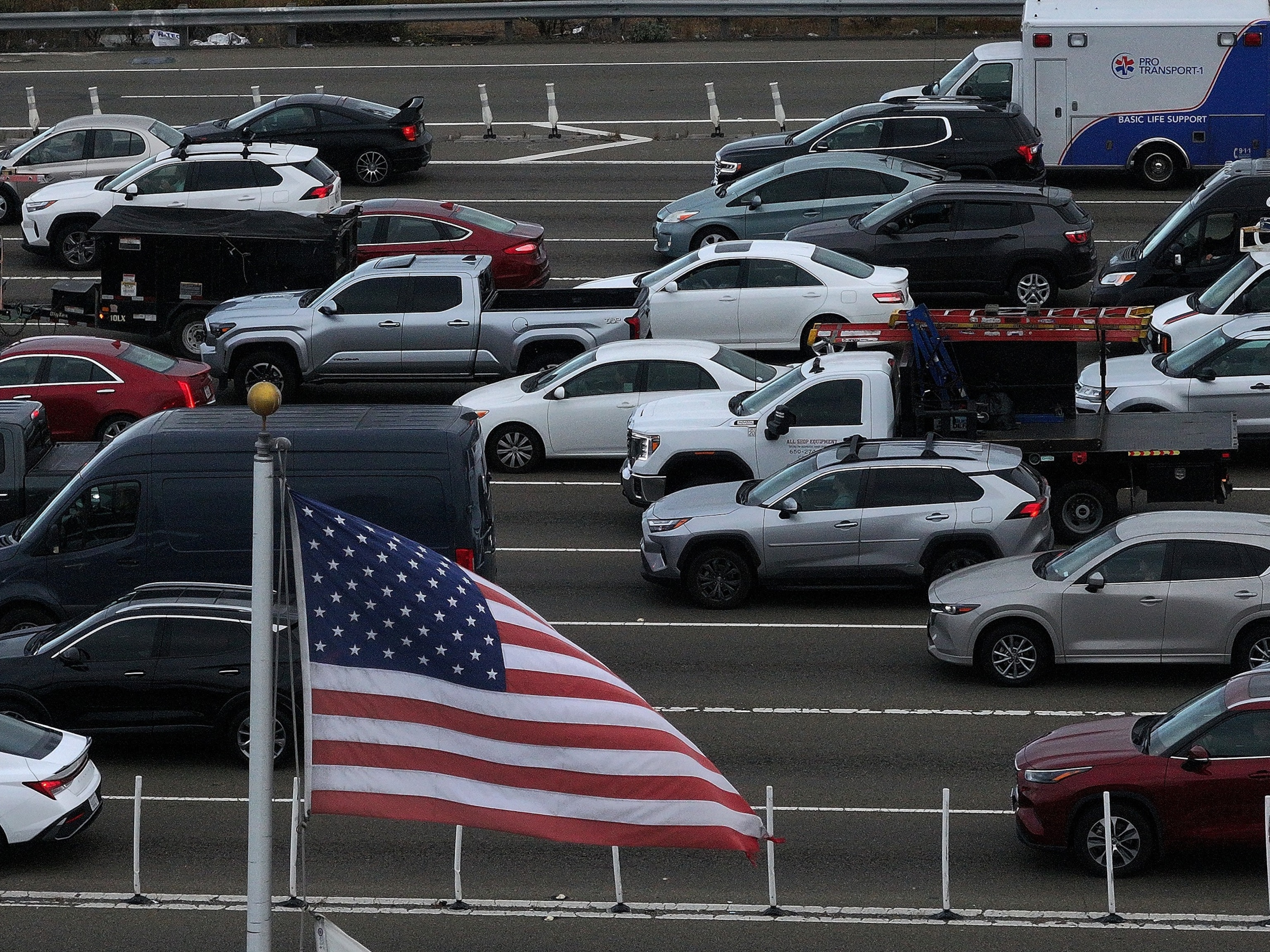Cars travel on the San Francisco - Oakland Bay Bridge, Aug. 29, 2025 in Oakland, Calif.Justin Sullivan/Getty Images