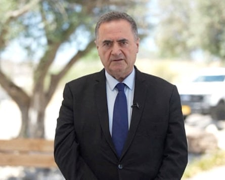 Israel’s defence minister, Israel Katz, said removal of Palestinians from the Gaza Strip was ‘being discussed all the time’.Photograph: Israeli Defence Ministry/Reuters