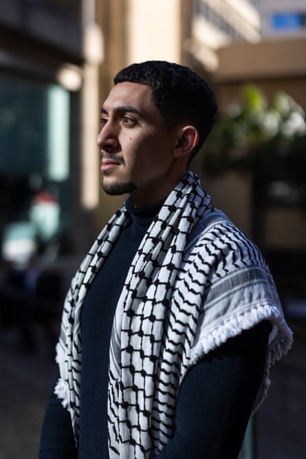 Eyad Shadid returns to Sydney’s town hall.Photograph: Blake Sharp-Wiggins/The Guardian