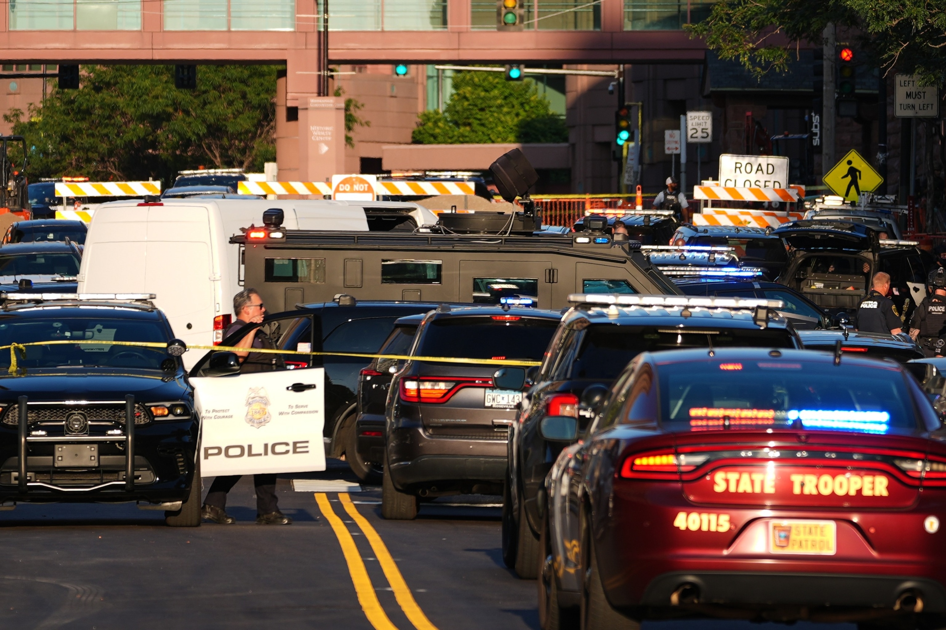 Law enforcement respond to a shooting Wednesday, Sept. 2, 2026, in downtown Minneapolis.Ellen Schmidt/AP Photo