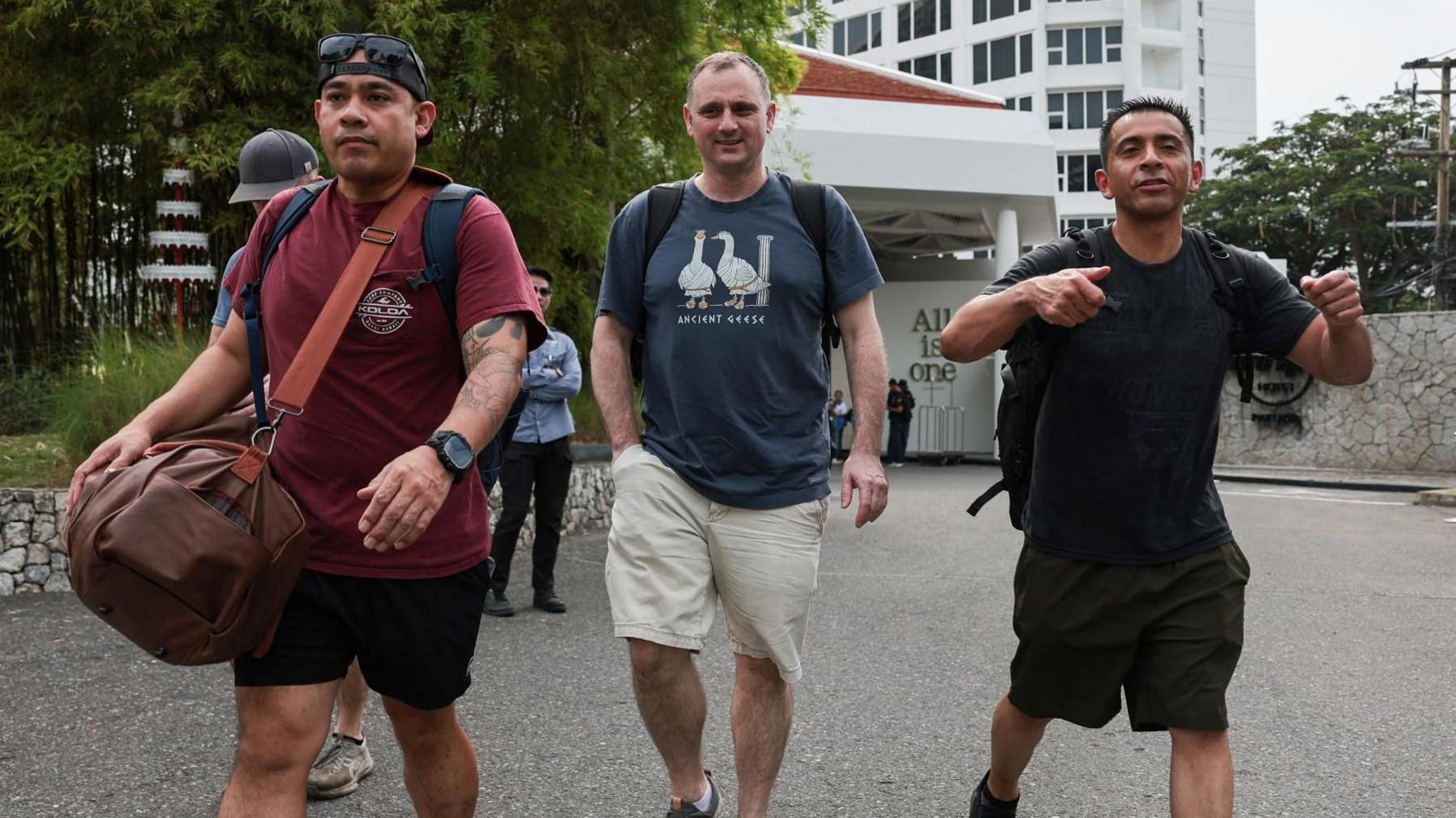 Image caption,US sailors arrived in Thailand on Wednesday