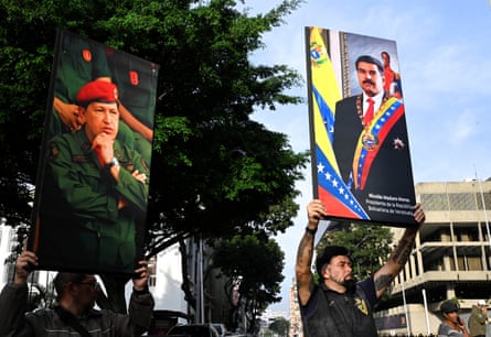 Supporters of Venezuela’s government protesting in Caracas on 3 January 2026 after the US seized Nicolás Maduro.