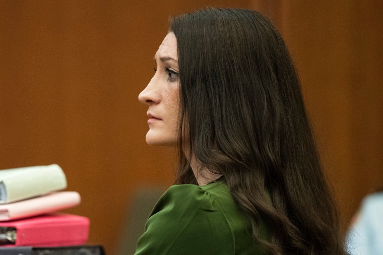Lindsay Clancy listens during her murder trial in Plymouth, Mass.Amanda Sabga / The Boston Herald via AP