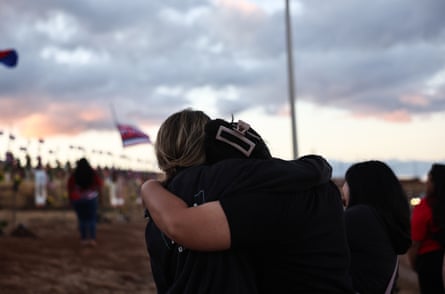 People attend a memorial for the wildfire victims in August 2024.Photograph: Mario Tama/Getty Images