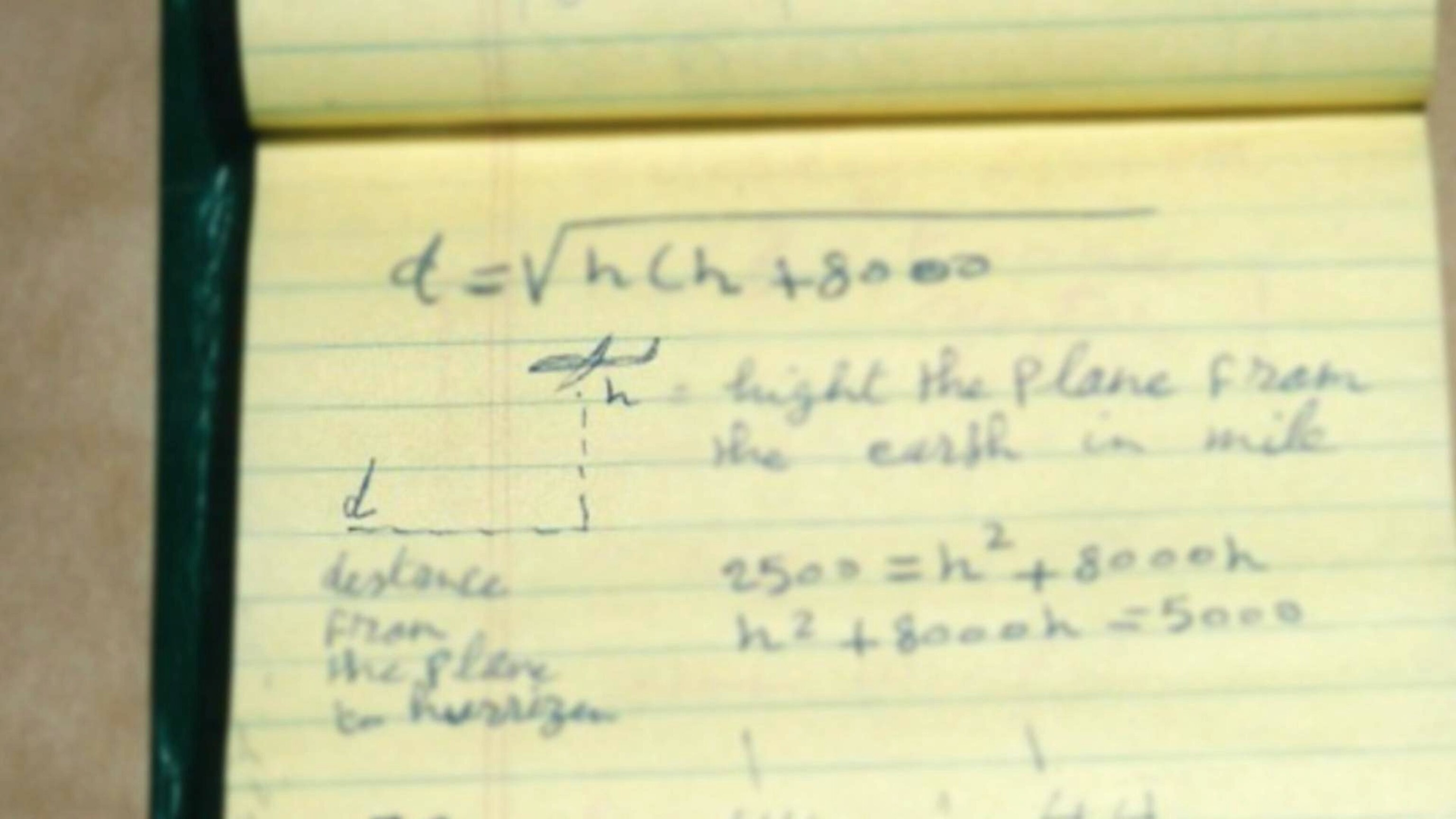 Families of 9/11 victims say this sketch, from al Bayoumi’s notebook, shows a “line of sight calculation for navigating a plane to a target on the ground, while attorneys for the Saudis say it’s a "high school math assignment."U.S. District Court for the Southern District of New York