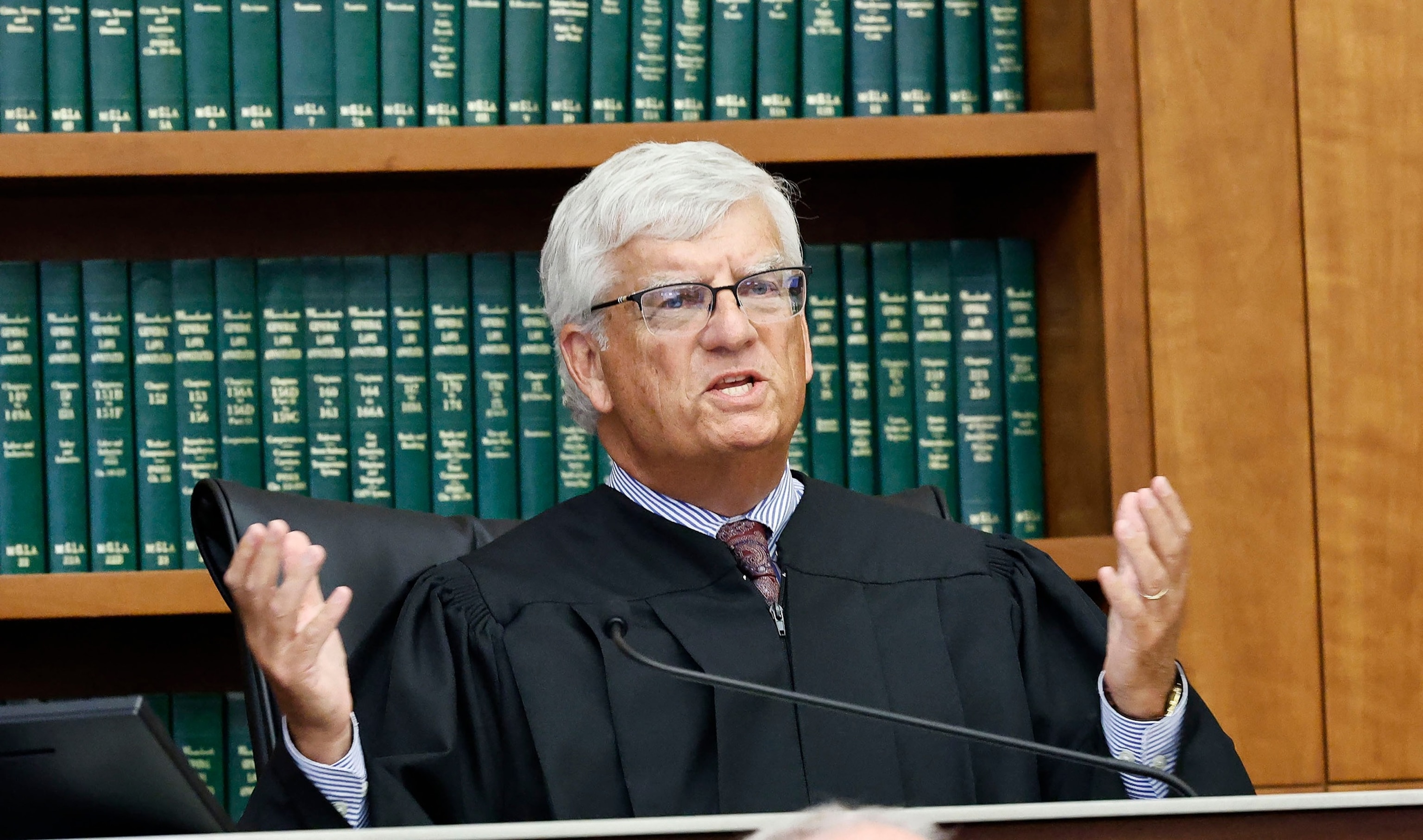 Judge William Sullivan addresses the lawyers during jury deliberations in Lindsay Clancy's murder trial at the Plymouth County Superior Court in Plymouth, Massachusetts, September 4, 2026.Greg Derr/Pool/AFP via Getty Images