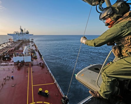 British armed forces intercept a Russian shadow fleet vessel in the Channel in June.Photograph: LPhot Hutchins/MoD Crown copyright/PA