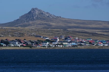 Mount Tumbledown behind Stanley on the Falkland Islands, which Argentina calls Malvinas.Photograph: Ricardo Mazalán/AP