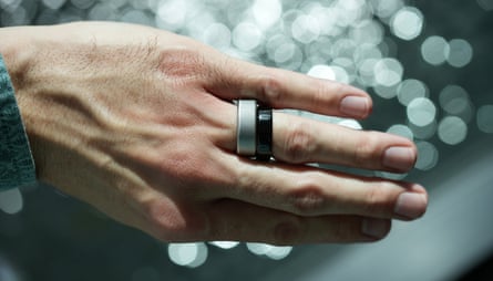 Prince Harry wears a Oura ring while on a beach in Australia with his wife, Meghan, in 2018.Photograph: Scott Barbour/Getty Images