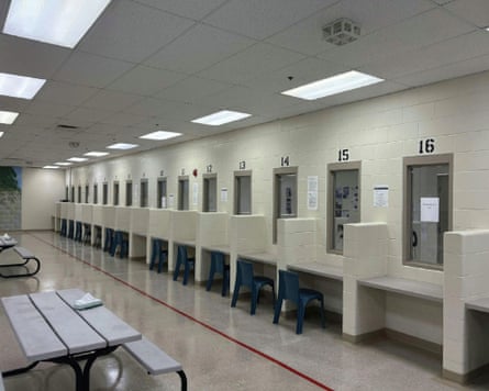 A photo of the visitation area shows space for contact visits.Photograph: California Department of Justice