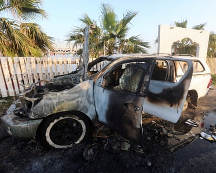 Three WCK vehicles were struck, each about two minutes apart.Photograph: Ahmed Zakot/Reuters
