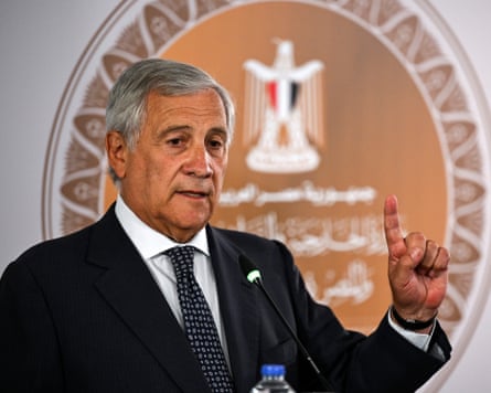 Italy’s foreign minister, Antonio Tajani, has warned of Russia meddling in his country’s elections next year.Photograph: Mohamed Hossam/EPA