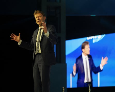 Richard Tice speaking at the Reform UK conference in Birmingham.Photograph: Temilade Adelaja/Reuters