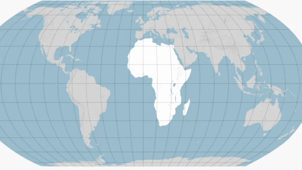 Image caption,The Equal Earth map aims to represent landmasses' area more fairly