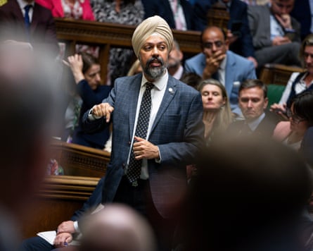 Tan Dhesi asked Andy Burnham whether he backed the 2030 commitment to defence spending at Wednesday’s PMQs.Photograph: House of Commons/PA