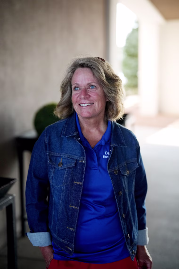 Dawn Vogel, a Republican supervisor in Buchanan County, Iowa, voted for a temporary moratorium on data centers in the county.Frank Thorp V for NBC News