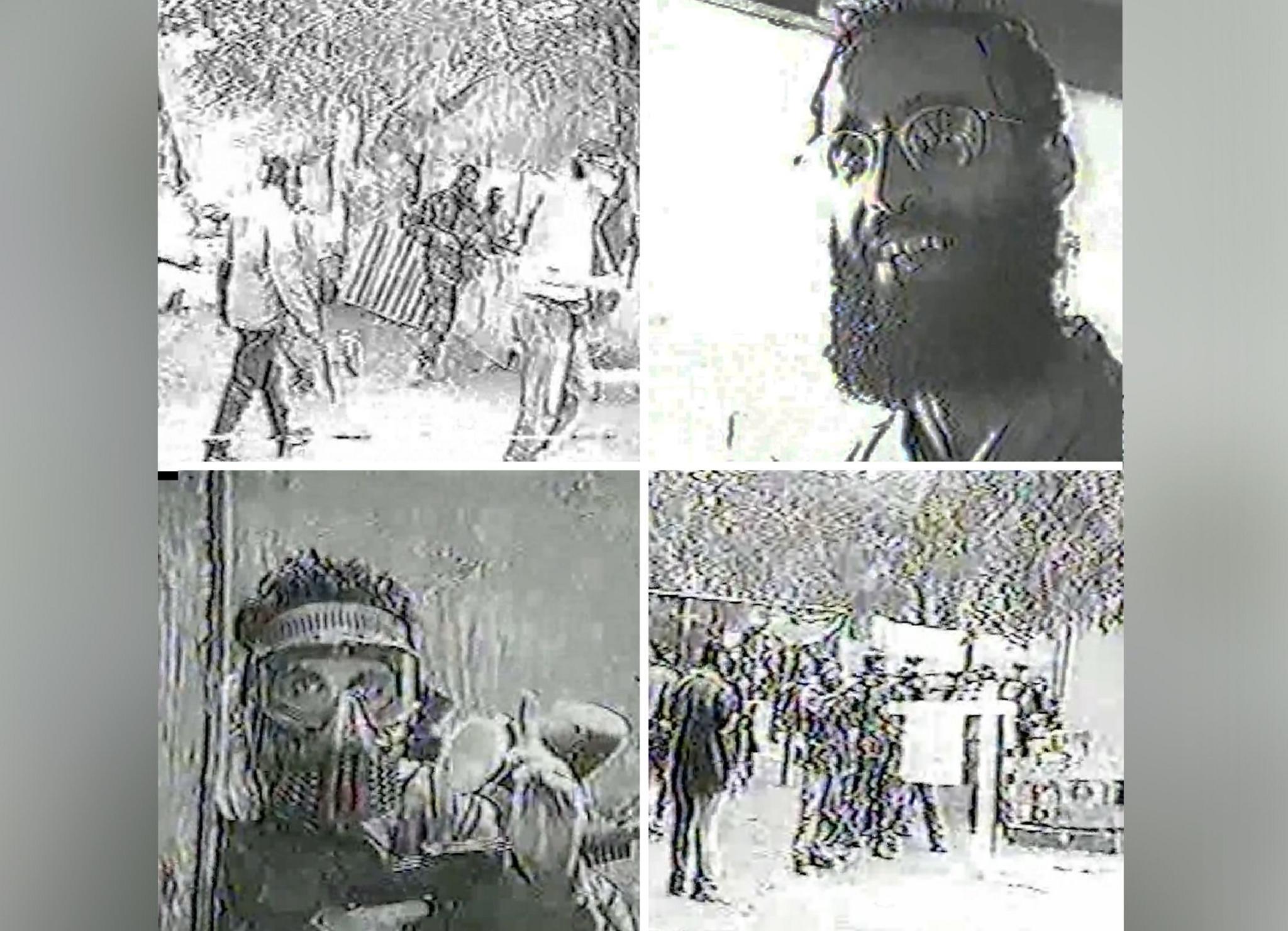 Image caption,Grainy images from a paintballing session filmed by Bayoumi - with Anwar al-Awlaki top right