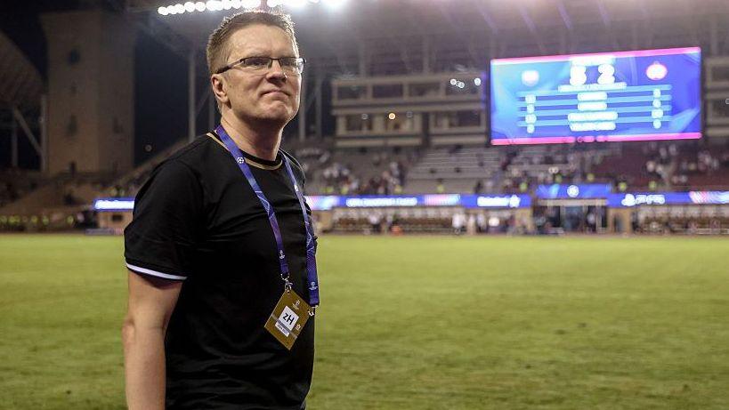 Image caption,Valdas Dambrauskas moved to England aged 25, spending six years taking coaching badges and working for clubs