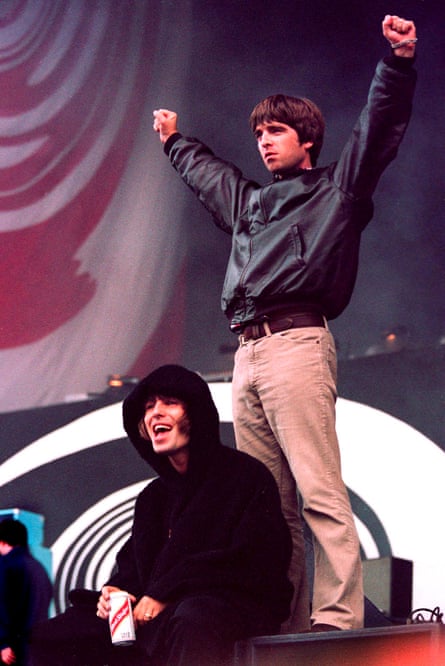 Liam and Noel Gallagher at their Loch Lomond gig, 1996. The collection includes what is believed to be the only recording of this show.Photograph: Murdo MacLeod/The Guardian