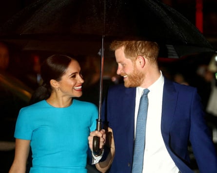 Prince Harry and Meghan, Duchess of Sussex, arriving for an awards show in London, 2020.Photograph: Hannah McKay/Reuters