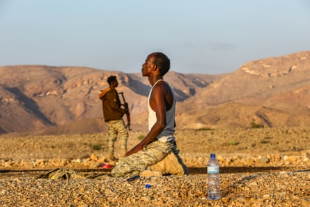 Members of Somalia Puntland maritime police force on duty in 2023.Photograph: Daniel Irungu/EPA