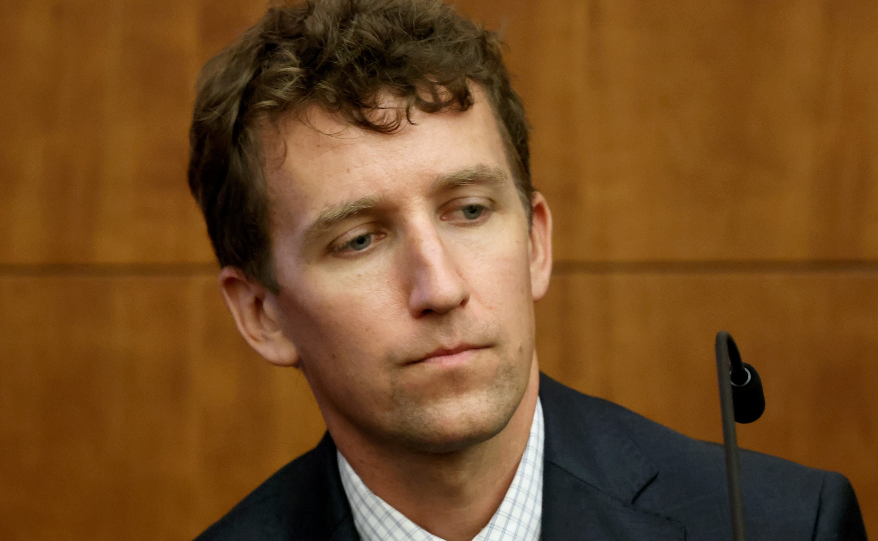 Patrick Clancy on the stand. The Lindsay Clancy murder trial is held at Plymouth Superior Court in Plymouth on July 29, 2026.Boston Globe via Getty Images