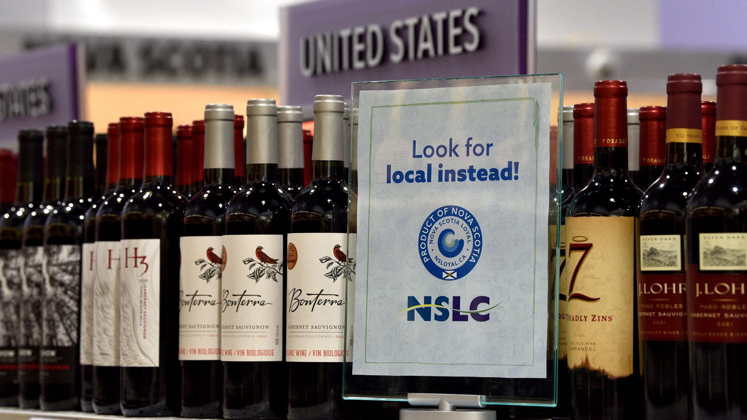 Image caption,Some Canadians have led a massive boycott of US products like alcohol