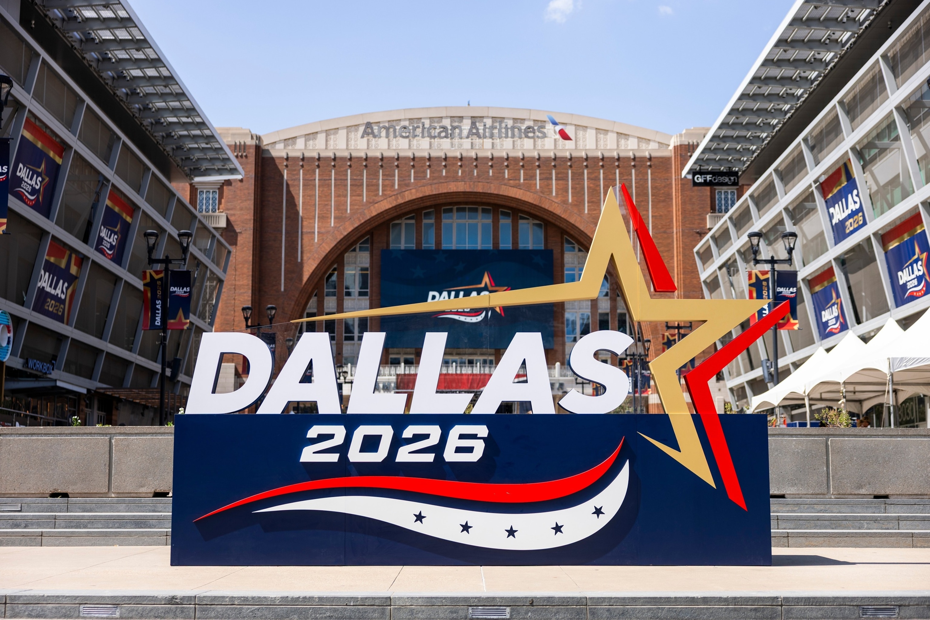 An exterior view of the American Airlines Center, site of the Midterm Republican National Convention in Dallas, Texas, September 7, 2026.Jim Lo Scalzo/EPA/Shutterstock
