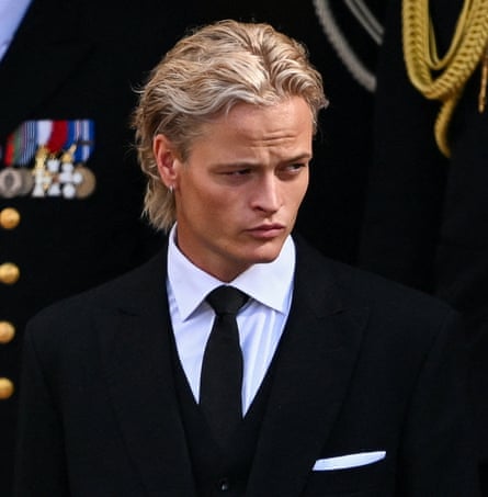 Marius Borg Høiby leaves the funeral service.Photograph: Dylan Martinez/Reuters