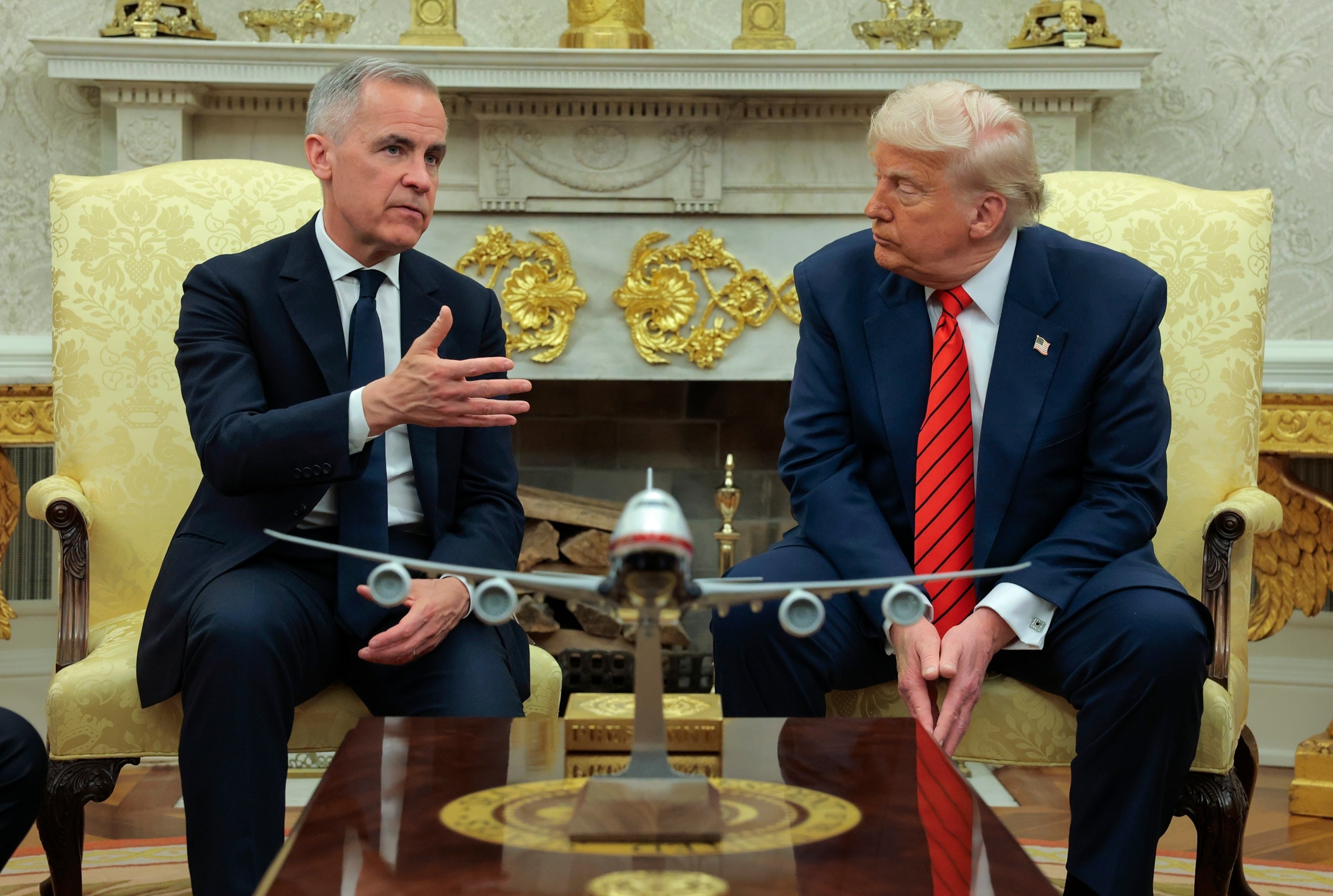 President Donald Trump meets with Canadian Prime Minister Mark Carney in the Oval Office at the White House, May 6, 2025.Anna Moneymaker/Getty Images